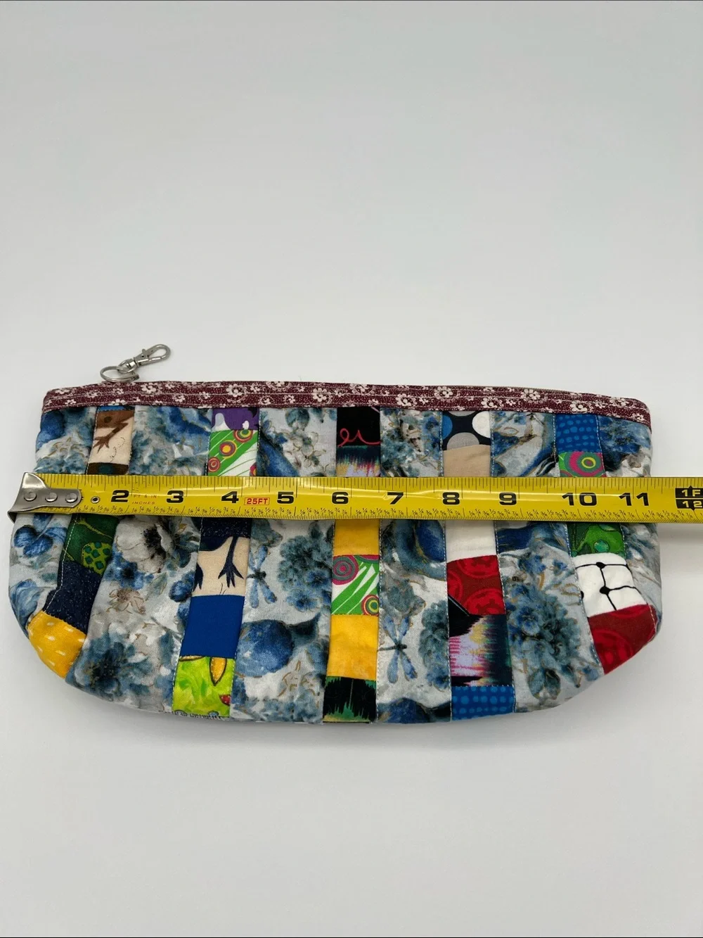 Handmade Scrappy Zippered Pouch with Inner Pocket for Makeup, Pencils and More!